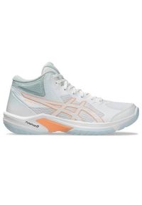 Buty siatkarskie damskie Asics Beyond Ff Mt. Zapięcie: sznurówki. Kolor: biały, wielokolorowy. Materiał: materiał, syntetyk, tkanina. Szerokość cholewki: normalna