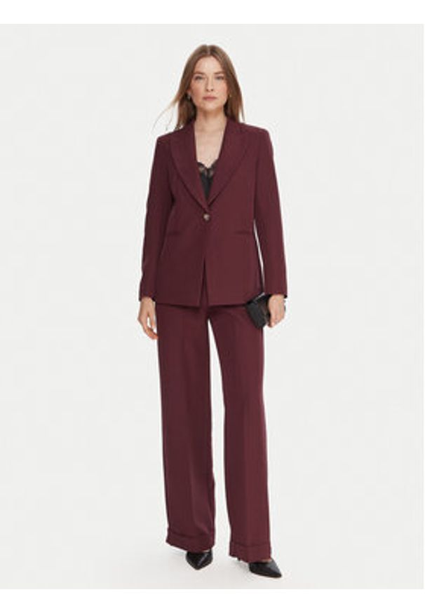 Maryley Marynarka 25IB187/M06/43BU Bordowy Regular Fit. Kolor: czerwony. Materiał: syntetyk