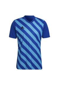 Adidas - Entrada 22 Graphic Jersey. Kolor: niebieski. Materiał: jersey. Sezon: lato. Sport: piłka nożna