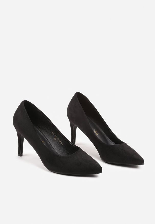 Renee - Czarne Casualowe Czółenka na Szpilce z Wkładką ze Skóry Naturalnej Cleinae. Okazja: na co dzień. Kolor: czarny. Materiał: skóra. Obcas: na szpilce. Styl: casual. Wysokość obcasa: średni