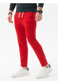 Ombre Clothing - Zestaw spodni męskich dresowych - 2-pak mix Z38 V4 - XXL. Kolor: czerwony. Materiał: dresówka. Styl: klasyczny