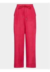 Marella Spodnie materiałowe Apogeo 2413131084 Różowy Relaxed Fit. Kolor: różowy. Materiał: len #3
