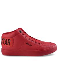 Big-Star - Czerwone Sneakersy Big Star Damskie Wygodne Obuwie. Kolor: czerwony. Materiał: skóra ekologiczna, materiał. Szerokość cholewki: normalna #8