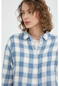 Wrangler koszula bawełniana damska kolor niebieski regular z kołnierzykiem klasycznym. Typ kołnierza: kołnierzyk klasyczny. Kolor: niebieski. Materiał: bawełna. Styl: klasyczny #1