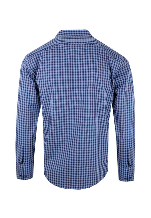 Koszula Weekendowa - Pako Jeans - Lekko Taliowana - Niebieska Kratka. Okazja: na co dzień. Kolor: niebieski. Materiał: bawełna. Wzór: kratka. Styl: casual