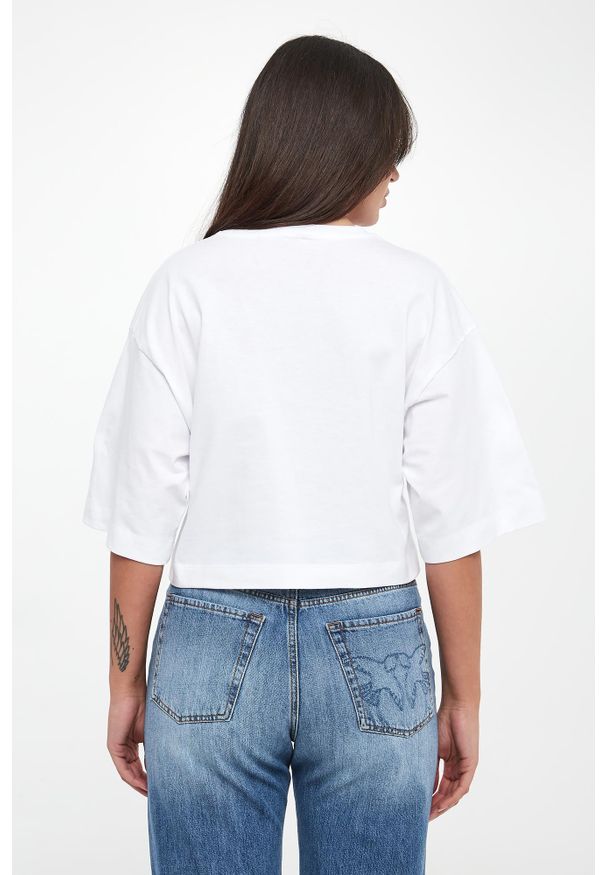 Pinko - T-shirt damski z logo Borghetto PINKO
