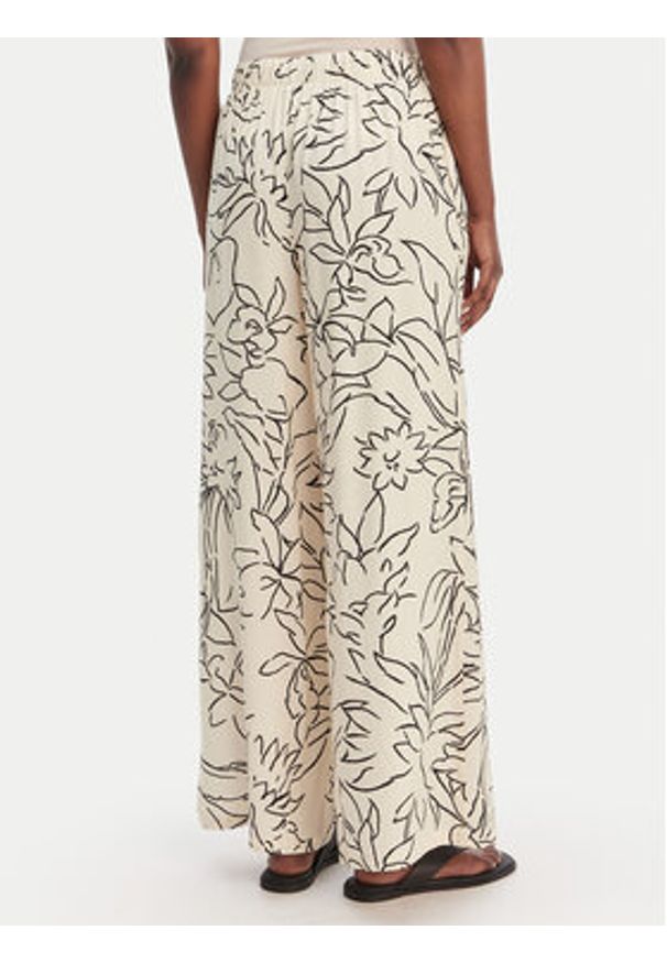 Seafolly Spodnie materiałowe Hothouse Flowers 55631-PA Beżowy Wide Leg. Kolor: beżowy. Materiał: wiskoza