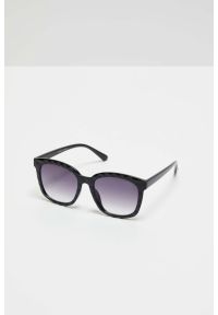MOODO - Okulary przeciwsłoneczne z zaokrąglonymi oprawkami czarne. Kolor: czarny