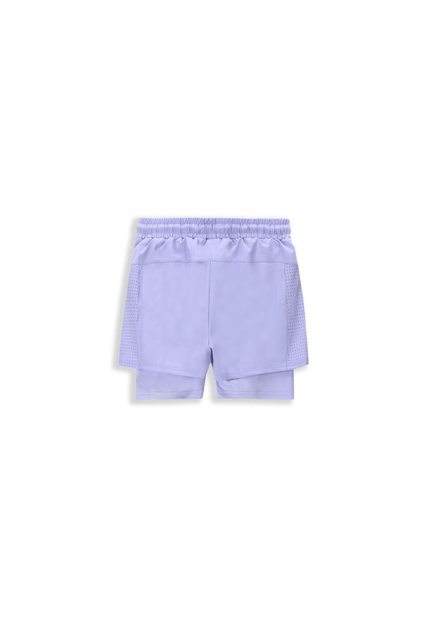 Spodenki sportowe dla dzieci Lemon Explore WL4 z legginsami. Kolor: fioletowy. Materiał: poliester, elastan. Styl: sportowy