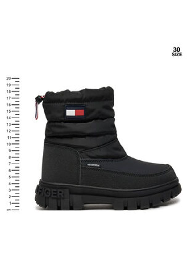 TOMMY HILFIGER - Tommy Hilfiger Śniegowce Fur Boot T3X5-33715-1695 M Czarny. Kolor: czarny. Materiał: materiał