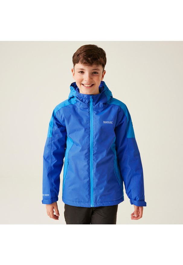 Dziecięca kurtka wodoodporna Regatta Hurdle V. Kolor: niebieski. Materiał: poliester, materiał