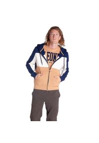LEONE 1947 APPAREL - Męska bluza z kapturem i zamkiem błyskawicznym na całej długości Earth Tones. Typ kołnierza: kaptur. Kolor: niebieski. Materiał: tkanina. Sport: fitness
