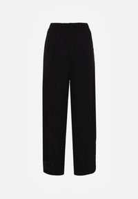 Renee - Czarne Szerokie Spodnie z Wiskozą z Gumką w Pasie Lealirre. Okazja: na co dzień. Kolor: czarny. Materiał: wiskoza. Wzór: gładki. Styl: casual #3