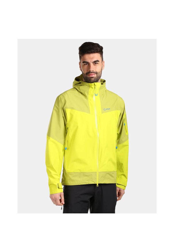 Męska wodoodporna kurtka hardshell Kilpi MAMBA-M. Kolor: zielony. Materiał: hardshell. Sport: turystyka piesza