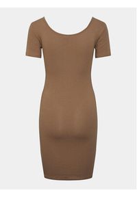 Pieces Sukienka codzienna Kitte 17146324 Brązowy Slim Fit. Okazja: na co dzień. Kolor: brązowy. Materiał: bawełna. Typ sukienki: proste. Styl: casual