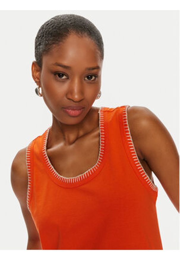 United Colors of Benetton - United Colors Of Benetton Bluzka 34G7DH00W Pomarańczowy Regular Fit. Kolor: pomarańczowy. Materiał: bawełna