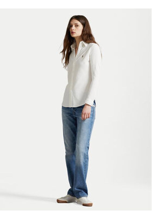 Polo Ralph Lauren Koszula Heidi 211664427003 Biały Slim Fit. Typ kołnierza: polo. Kolor: biały. Materiał: bawełna