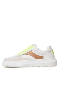 Calvin Klein Jeans Sneakersy Chunky Cupsole Gel Backtab Fluo YM0YM00673 Beżowy. Kolor: beżowy. Materiał: skóra