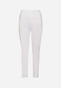 Born2be - Białe Legginsy z Modelującymi Przeszyciami Selettia. Okazja: na co dzień, na spacer. Kolor: biały. Styl: klasyczny, casual #4