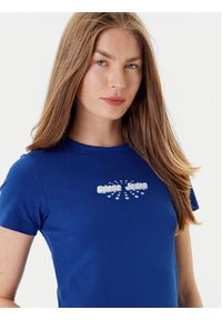 Guess Jeans T-Shirt W5YI04 J1314 Niebieski Slim Fit. Kolor: niebieski. Materiał: bawełna #2