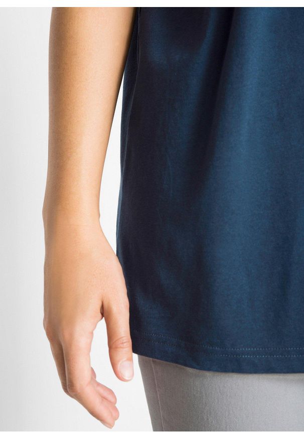 bonprix - Długi szeroki shirt z dekoltem w szpic (5 sztuk), krótki rękaw. Okazja: na co dzień. Kolor: czerwony. Długość rękawa: krótki rękaw. Długość: krótkie. Sezon: lato. Styl: casual