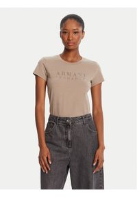 Armani Exchange T-Shirt XW001349 AF17173 U6242 Beżowy Regular Fit. Kolor: beżowy. Materiał: bawełna