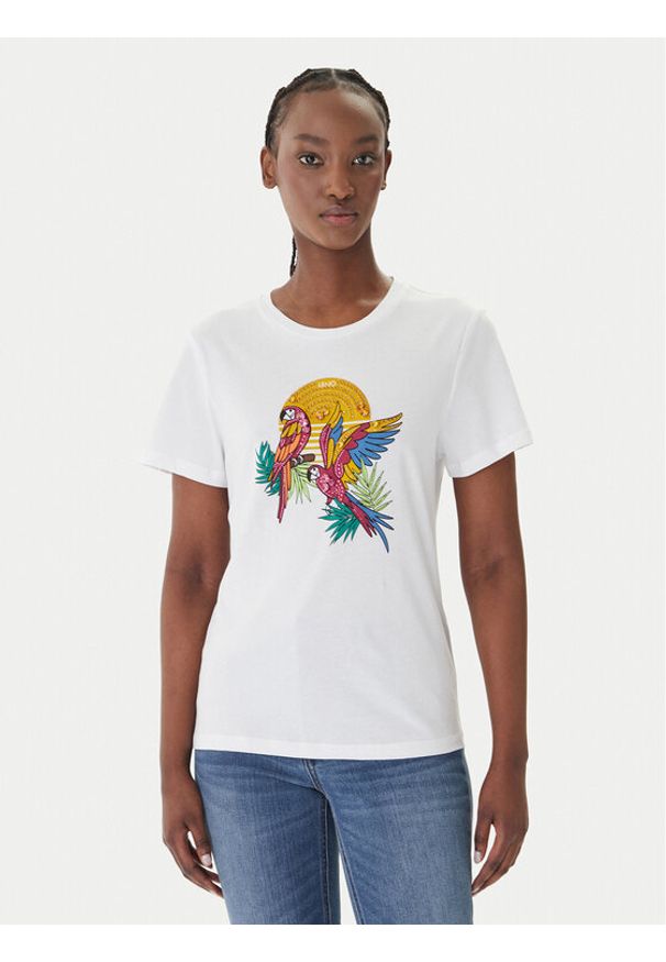Liu Jo T-Shirt WA6237 JS923 Biały Regular Fit. Kolor: biały. Materiał: bawełna