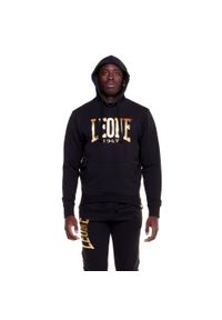 LEONE 1947 APPAREL - Złota bluza męska z kapturem. Typ kołnierza: kaptur. Kolor: czarny. Materiał: tkanina. Sport: fitness #1
