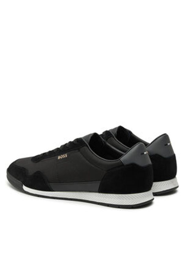 BOSS Sneakersy Titanium 50536524 Czarny. Kolor: czarny. Materiał: zamsz, skóra