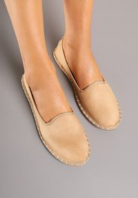 Born2be - Ciemnobeżowe Espadryle Balerinki z Ozdobnymi Przeszyciami Firavione. Okazja: na co dzień, na imprezę. Kolor: beżowy. Materiał: len. Sezon: lato. Styl: klasyczny, casual #4