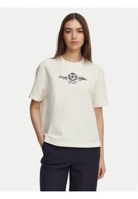 TOMMY HILFIGER - Tommy Hilfiger T-Shirt Crest WW0WW48713 Biały Relaxed Fit. Kolor: biały. Materiał: bawełna #1
