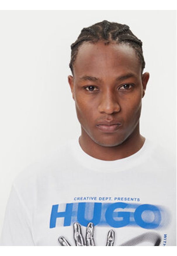 Hugo - HUGO T-Shirt Nopix 50543494 Biały Regular Fit. Kolor: biały. Materiał: bawełna