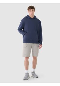 4f - 4F Bluza dresowa nierozpinana z kapturem męska - szara 3XL. Okazja: na co dzień. Typ kołnierza: kaptur. Kolor: szary. Materiał: dresówka. Wzór: gładki, napisy, nadruk, ze splotem. Styl: casual, klasyczny, sportowy