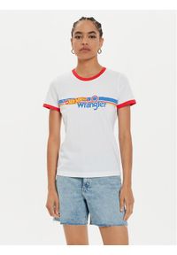 Wrangler T-Shirt Hot Wheels 112357911 Biały Slim Fit. Kolor: biały. Materiał: bawełna