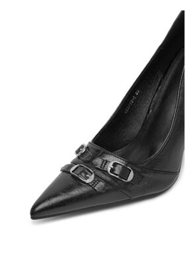 DeeZee Szpilki Q93079-2 Czarny. Kolor: czarny. Materiał: skóra. Obcas: na szpilce