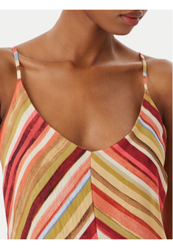 Vero Moda Sukienka letnia Ellie 10345251 Pomarańczowy Regular Fit. Kolor: pomarańczowy. Materiał: wiskoza. Sezon: lato