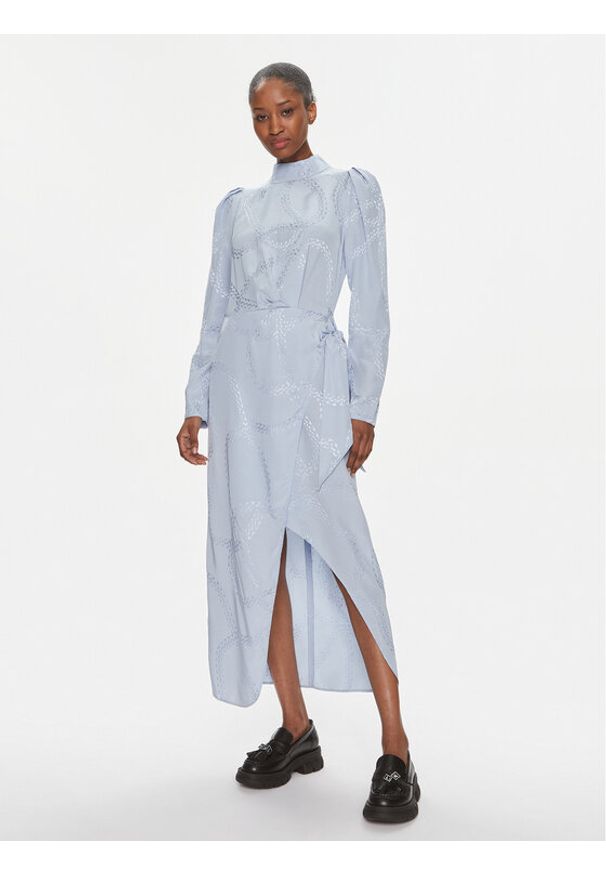 Hugo - HUGO Sukienka codzienna Kasera-1 50515220 Błękitny Regular Fit. Okazja: na co dzień. Kolor: niebieski. Materiał: wiskoza. Typ sukienki: proste. Styl: casual