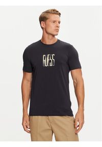 Guess T-Shirt M4BI33 J1314 Granatowy Slim Fit. Kolor: niebieski. Materiał: bawełna