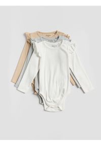 Reserved - Body z falbanką 3 pack - złamana biel. Materiał: bawełna, dzianina