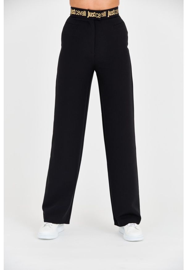 Just Cavalli - JUST CAVALLI Czarne damskie spodnie HW, Rozmiar 38. Kolor: czarny