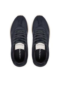 Emporio Armani Sneakersy EM003740 AF19728 ZB005 Granatowy. Kolor: niebieski. Materiał: zamsz, skóra