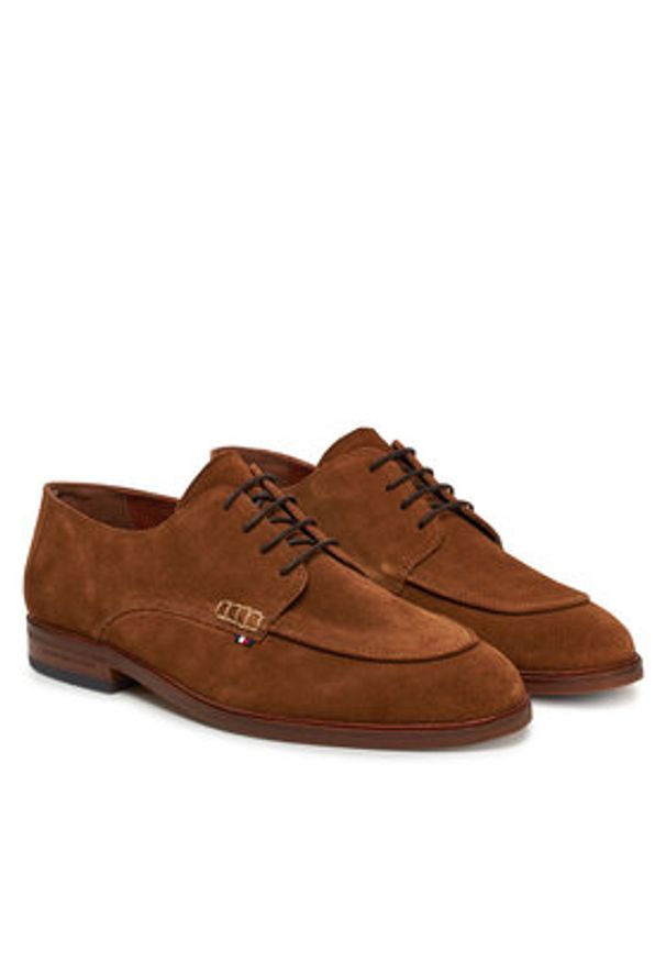 TOMMY HILFIGER - Tommy Hilfiger Półbuty Hilfiger Thunit Suede M Toe Shoe FM0FM05468 Brązowy. Kolor: brązowy. Materiał: zamsz, skóra