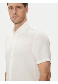 Michael Kors Koszula CS1400I4YT Biały Slim Fit. Kolor: biały. Materiał: len #3