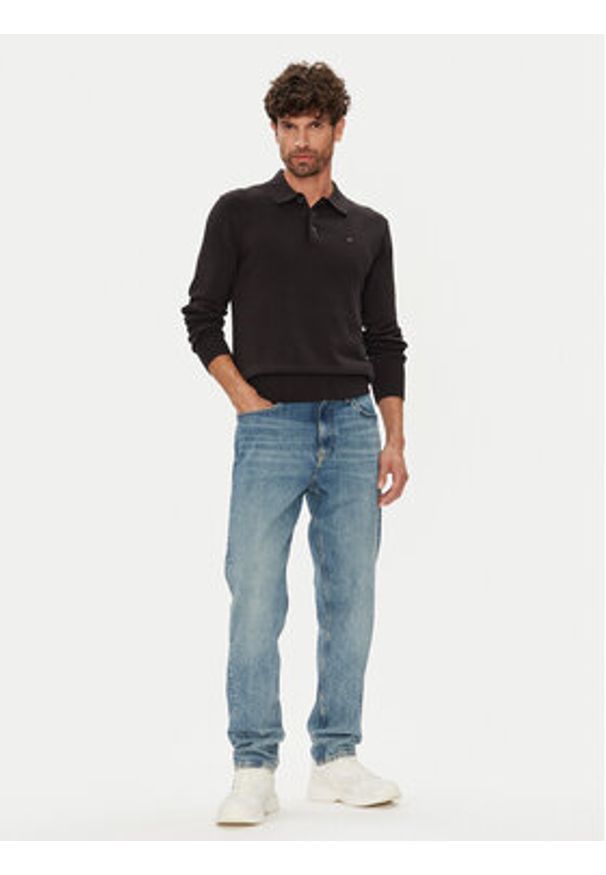 Tommy Jeans Sweter Essential DM0DM20304 Czarny Slim Fit. Kolor: czarny. Materiał: bawełna