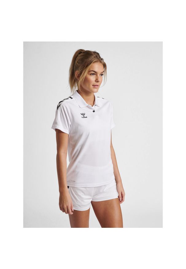 Damska koszulka polo Hummel Functional. Typ kołnierza: polo. Kolor: biały. Materiał: materiał. Styl: sportowy