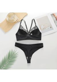 Intica - Biustonosz push-up koronkowy z regulowanymi ramiączkami Floriana. Kolor: czarny. Materiał: koronka. Wzór: aplikacja, koronka #5