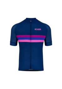 KEADA SPORTS - Męska koszulka rowerowa z krótkim rękawem - Sunset. Kolor: fioletowy. Długość rękawa: krótki rękaw. Długość: krótkie. Sport: kolarstwo