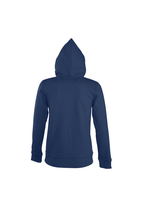 SOL'S - Damska Bluza Z Kapturem Seven Full Zip. Typ kołnierza: kaptur. Kolor: niebieski