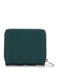 Wittchen - Damski portfel skórzany pikowany z nitami mały zielony. Kolor: zielony. Materiał: skóra. Wzór: aplikacja #4