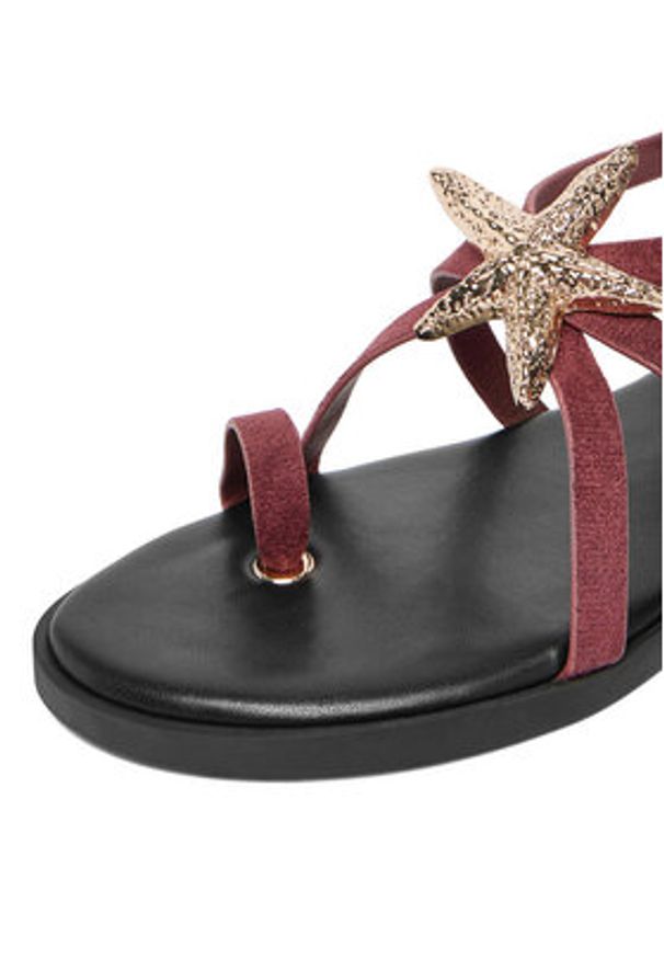 DeeZee Sandały CEO-YLD-F9678 Bordowy. Kolor: czerwony. Materiał: materiał